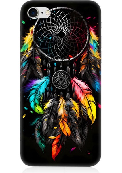 Apple iPhone 8 Uyumlu Silikon Kılıf Renki Dream Catcher Düş Kapanı