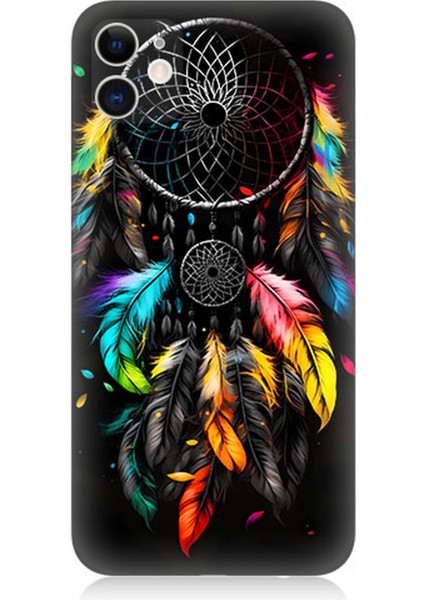 Apple iPhone 12 Uyumlu Silikon Kılıf Renki Dream Catcher Düş Kapanı