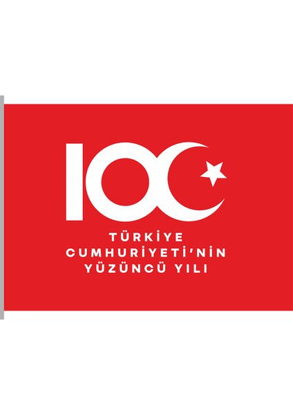 100 Yıl Özel Bayrak (100. Yıl Logolu) / Yıkanabilir