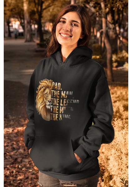 Aslan Baskılı Kapüşonlu Sweatshirt