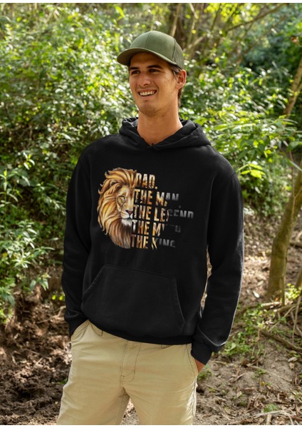 Aslan Baskılı Kapüşonlu Sweatshirt