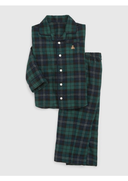 Kız Bebek %100 Geri Dönüştürülmüş Flannel Pijama Seti