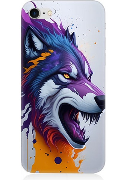 Apple iPhone 8 Uyumlu Silikon Kılıf Kızgın Savaşçı Kurt