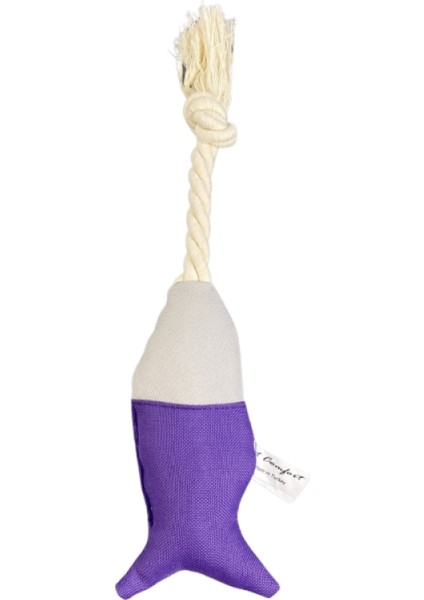 Ipli Balık Su Geçirmez Kedi Oyuncağı Mor-A.gri Ø6cm, 24CM