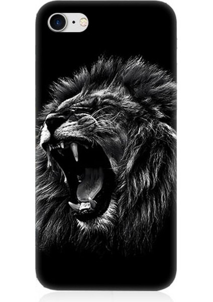 Apple iPhone 8 Uyumlu Silikon Kılıf Saldırgan Aslan