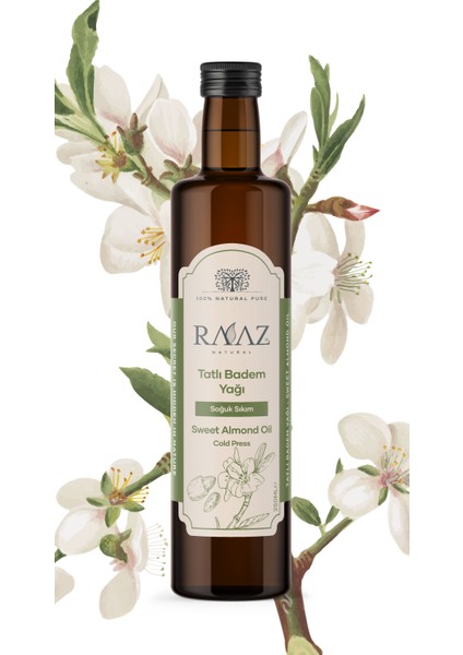 %100 Saf ve Doğal Tatlı Badem Yağı 250 ml