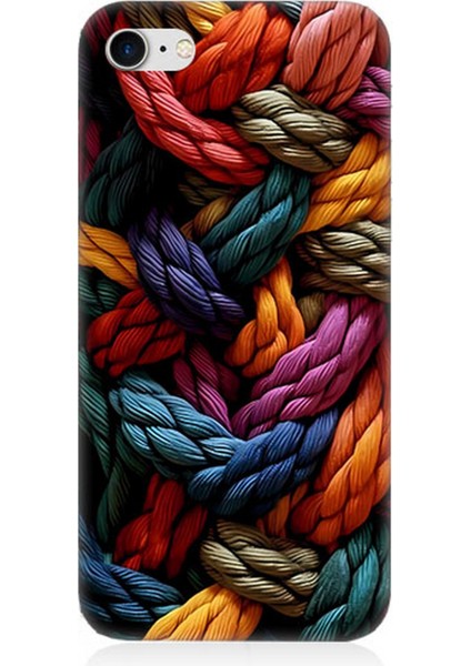 Apple iPhone 7 Uyumlu Silikon Kılıf Pastel Renkli Düğüm Ipler