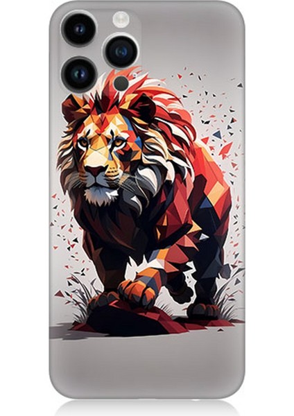 Apple iPhone 14 Pro Uyumlu Silikon Kılıf Sarı Kırmızı Aslan