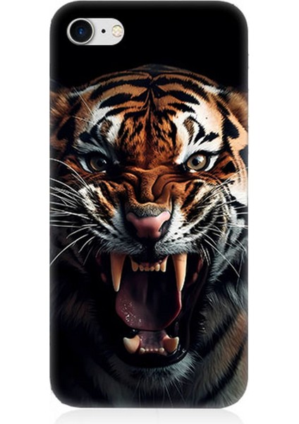 Apple iPhone 8 Uyumlu Silikon Kılıf Vahşi Kaplan