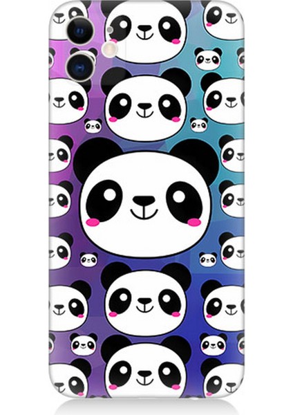 Apple iPhone 12 Uyumlu Silikon Kılıf Sevimli Pandalar