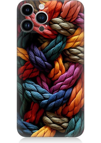 Apple iPhone 14 Pro Uyumlu Silikon Kılıf Pastel Renkli Düğüm Ipler