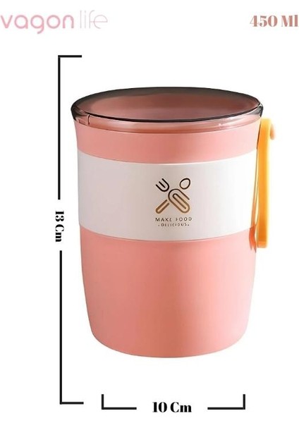 Pın Soup Cup - Çorba - Yoğurt ve Yulaf Saklama Kabı – 450 Ml.