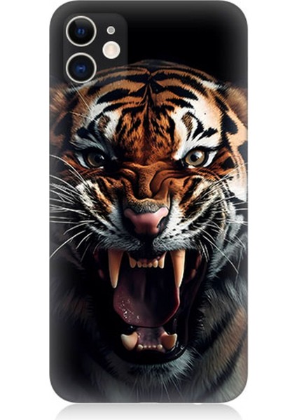 Apple iPhone 12 Uyumlu Silikon Kılıf Vahşi Kaplan