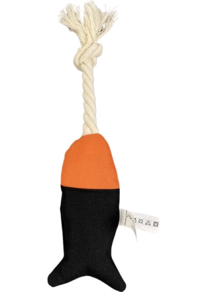 Ipli Balık Su Geçirmez Kedi Oyuncağı Siyah-Turuncu Ø6cm, 24CM