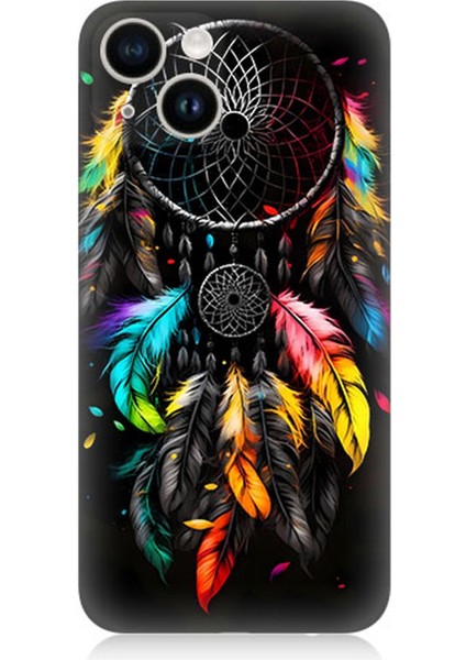 Apple iPhone 14 Uyumlu Silikon Kılıf Renki Dream Catcher Düş Kapanı