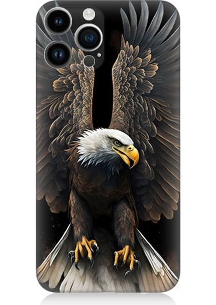 Apple iPhone 14 Pro Uyumlu Silikon Kılıf Beyaz Başlı Kara Kartal