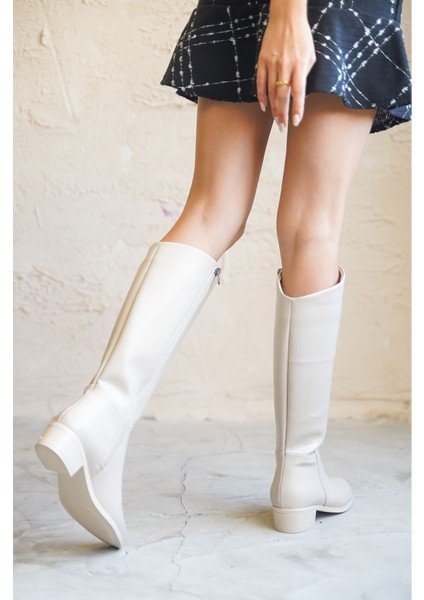 Kadın Rocco Kısa Topuklu Çizme - Ten Deri fırsatları