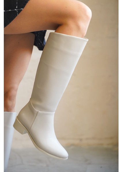 Kadın Rocco Kısa Topuklu Çizme - Ten Deri indirimleri