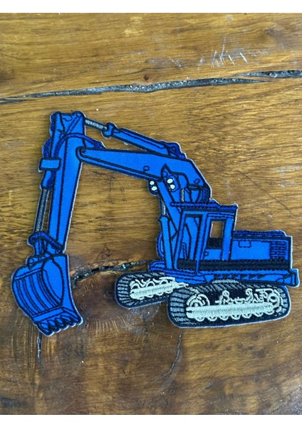 13X17 cm Ütü Ile Yapışan Kepçe Dozer Çocuk Arma Dikiş Hobi Aksesuarı