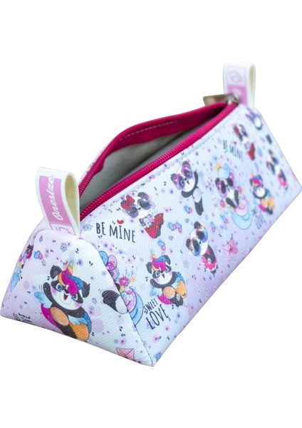 Kalem Kutusu Sevimli Pandalar Üçgen Tasarım Vegan Deri (Kalemlik ve Makyaj Çantası) fırsatları