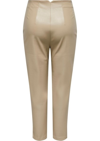 Onlraven-Idına Hw Faux Leat Pant cc Pnt Bej
