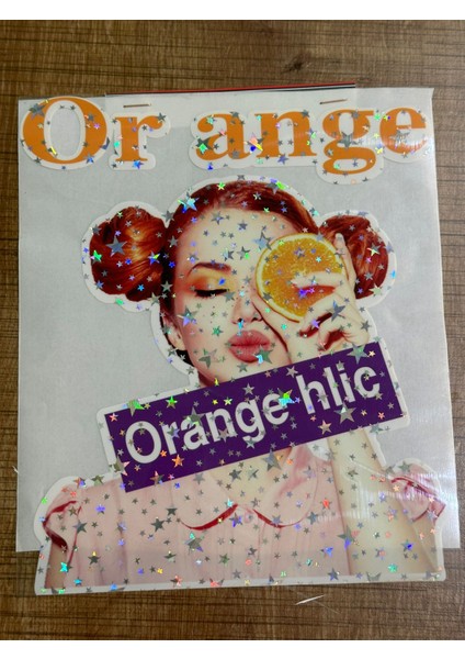 23X20 cm Ütü Ile Yapışan Orange Yıldızlı Transfer Baskı Arma
