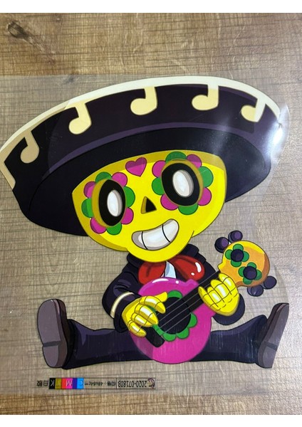 22X22 cm Ütü Ile Yapışan Gitarlı Palyaço Transsfer Baskı Arma Tişört Kot Baskı