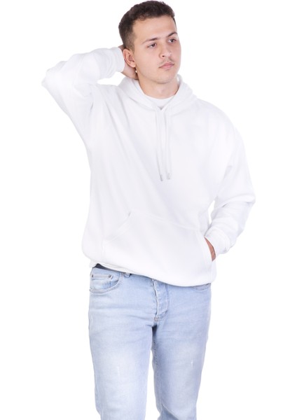 Oversize 3 Iplik Şardonlu Beyaz Sweatshirt fiyatları