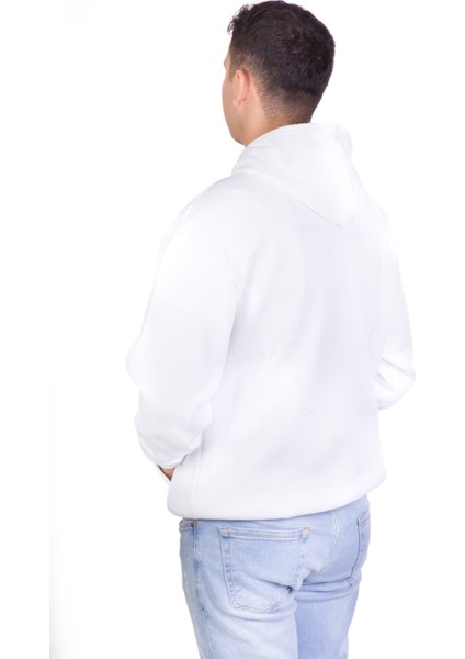 Oversize 3 Iplik Şardonlu Beyaz Sweatshirt fırsatları