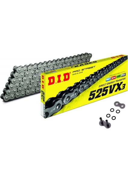 525-110VX3 2007-2009 Kawasaki Z 1000 Uyumlu Zincir Vx3 Xring Çelik Renk