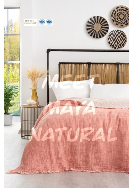 Meet Maya Natural Çift Taraflı Tek Kişilik Müslin Örtü