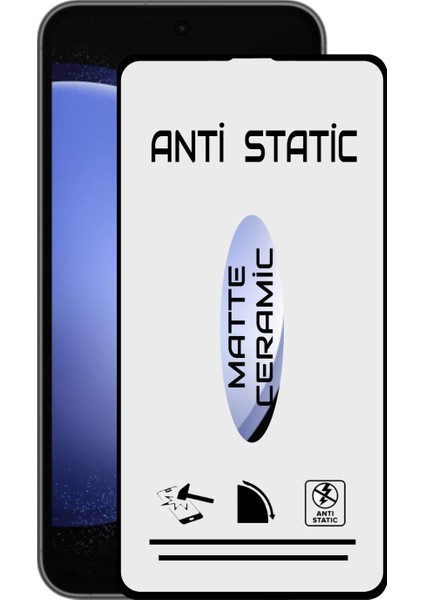 Caseworld Samsung Galaxy S23 Fe Tam Kaplayan Anti Statik Kırılmayan Mat Seramik Nano Esnek Ekran Koruyucu Cam