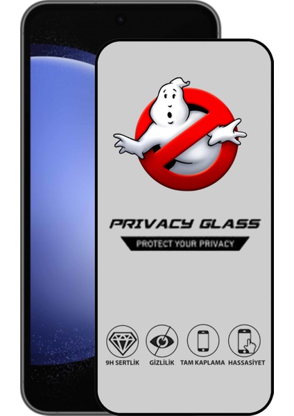Samsung Galaxy S23 Fe Tam Kaplayan Privacy Hayalet Temperli Ekran Koruycu Cam