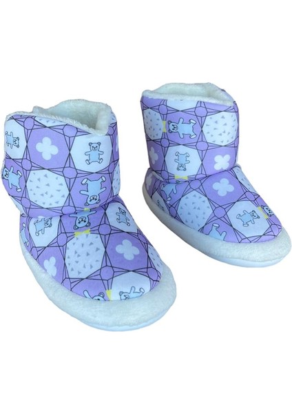 Çocuk Panduf Kreş Ev Okul Ayakkabısı Kaydırmaz Taban MOR