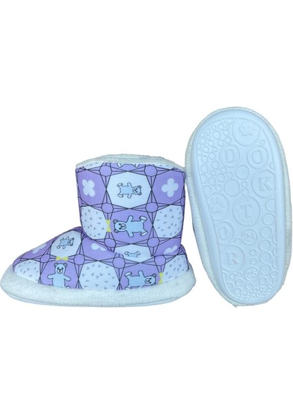 Çocuk Panduf Kreş Ev Okul Ayakkabısı Kaydırmaz Taban MOR