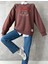 Nakış Işlemeli ,bisiklet Yaka ,oversize ,trend,şık,3 Iplik Şardonlu, Kadın Sweatshirt 2