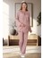 5911 Pudra Peluş Sabahlıklı Lohusa Pijama Takımı 1