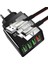 A6 Çoklu Şarj Adaptörü 4 Port + J3 Micro USB 5A/100W Şarj Kablosu -3mt 1