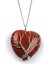 Red Jasper Doğal Taş Tel Sarmalı Kalp Kolye 1