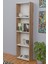 5 Raflı Kitaplık Arkalıklı Dar Raf Kütüphane 170 cm Atlantik Çam - Beyaz 1