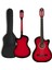 CG-395RD Kırmızı Renk Kesik Klasik Gitar 4/4 Yetişkin Boy Sap Ayarlı Full Set 2