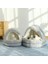 Gri S Pet House Küçük Köpek Çıkarılabilir Kedi Yatak Çadır Ev Yarı Kapalı Pet Köpek Kedi Yuva Kış Sıcak Yumuşak Pet Mağarası Evrensel Uyku Mat (Yurt Dışından) 5