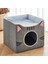 Gri S 350X350X320MM Katlanabilir Köpek Uyku Evi Köpek Kulübesi Yatak Mat Köpekler Kediler Için Kış Sıcak Kedi Yatağı Yuva Evcil Hayvan Ürünleri Sepeti Evcil Köpek Mağara Kanepe (Yurt Dışından) 1