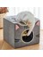 Gri S 350X350X320MM Katlanabilir Köpek Uyku Evi Köpek Kulübesi Yatak Mat Köpekler Kediler Için Kış Sıcak Kedi Yatağı Yuva Evcil Hayvan Ürünleri Sepeti Evcil Köpek Mağara Kanepe (Yurt Dışından) 3