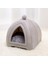 Gri S 28X28X30 cm Üçgen Sıcak Kedi Evi Yarı Kapalı Rahat Pet Yatak Deforme Olmayan Yavru Yuva Yumuşak Köpek Aksesuarları (Yurt Dışından) 2