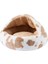 Bej Brindle 50CM 8kg Ultra Yumuşak Peluş Kedi Çadırı Mağara Yatağı Pet Köpek Yatakları Yastık Rahat Yuva Donut Sarılma Kendiliğinden Isınan Kediler Köpek Için Yatak (Yurt Dışından) 2