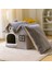 Battaniye ile Ekose M 44X36X39CM Sıcak Kedi Köpek Peluş Yatak Evi Ayrılabilir Yıkanabilir Yumuşak Kedi Yastığı Kış Yavru Kedi Evi Çadır Köpek Yuvası Mağara Evcil Hayvan Malzemeleri (Yurt Dışından) 3