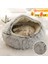 Gri 40X40CM Kış Uzun Peluş Pet Kedi Yatağı Yuvarlak Kedi Yastık Kedi Evi 2 In 1 Sıcak Kedi Sepeti Kedi Uyku Tulumu Kedi Yuva Kulübesi Küçük Köpek Kedi (Yurt Dışından) 1