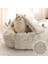 Gri 40X40CM Kış Uzun Peluş Pet Kedi Yatağı Yuvarlak Kedi Yastık Kedi Evi 2 In 1 Sıcak Kedi Sepeti Kedi Uyku Tulumu Kedi Yuva Kulübesi Küçük Köpek Kedi (Yurt Dışından) 2