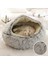 Gri 40X40CM Kış Uzun Peluş Pet Kedi Yatağı Yuvarlak Kedi Yastık Kedi Evi 2 In 1 Sıcak Kedi Sepeti Kedi Uyku Tulumu Kedi Yuva Kulübesi Küçük Köpek Kedi (Yurt Dışından) 3